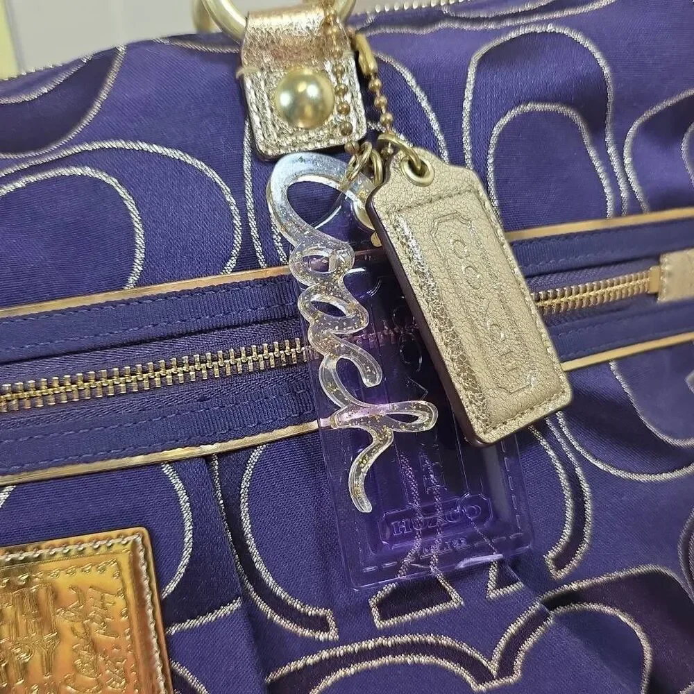 Coach Poppy RARE Signature Sateen with Lurex Glam Tote